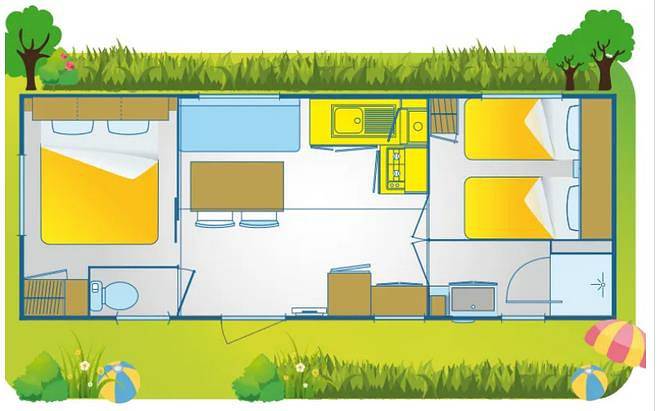 Camping La Vecchia Torre Mobilehome Happy Comfort für 5 Personen in Rivabella di Gallipoli, Rivabella