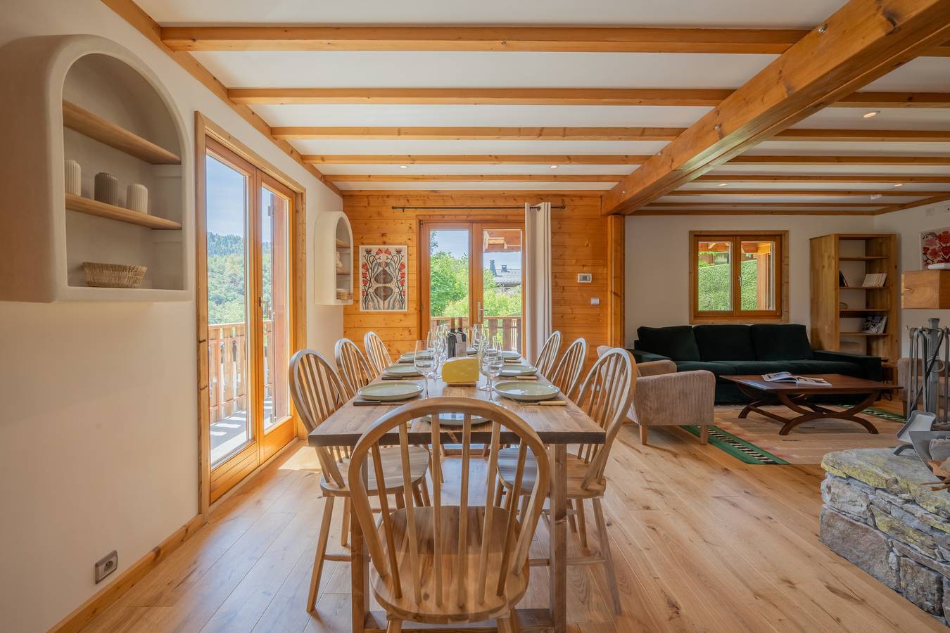 Chalet mit Bergblick, Balkon, Parkplatz und WLAN in der Nähe des Stadtzentrums von Servoz in Servoz, Region Bonneville