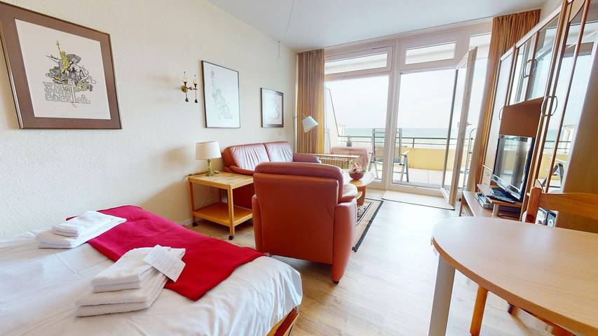 Ferienwohnung mit Meerblick für 2 Personen, mit Balkon und Sauna in Schleswig-Holstein