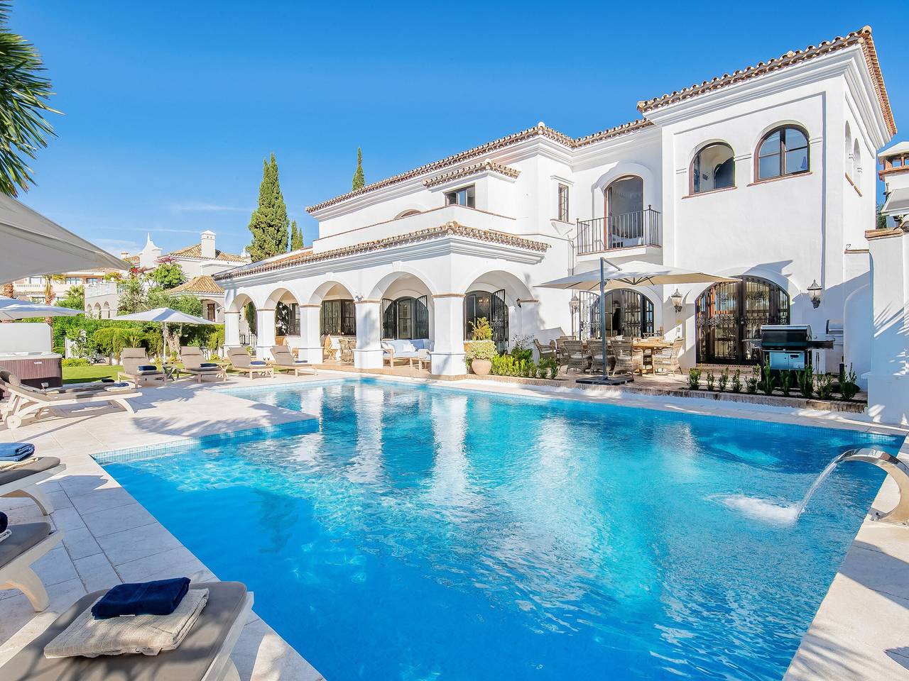 Andalusian Villa in Marbella with Heated Pool, Near Beach, for 12 People in Marbella East, Marbella