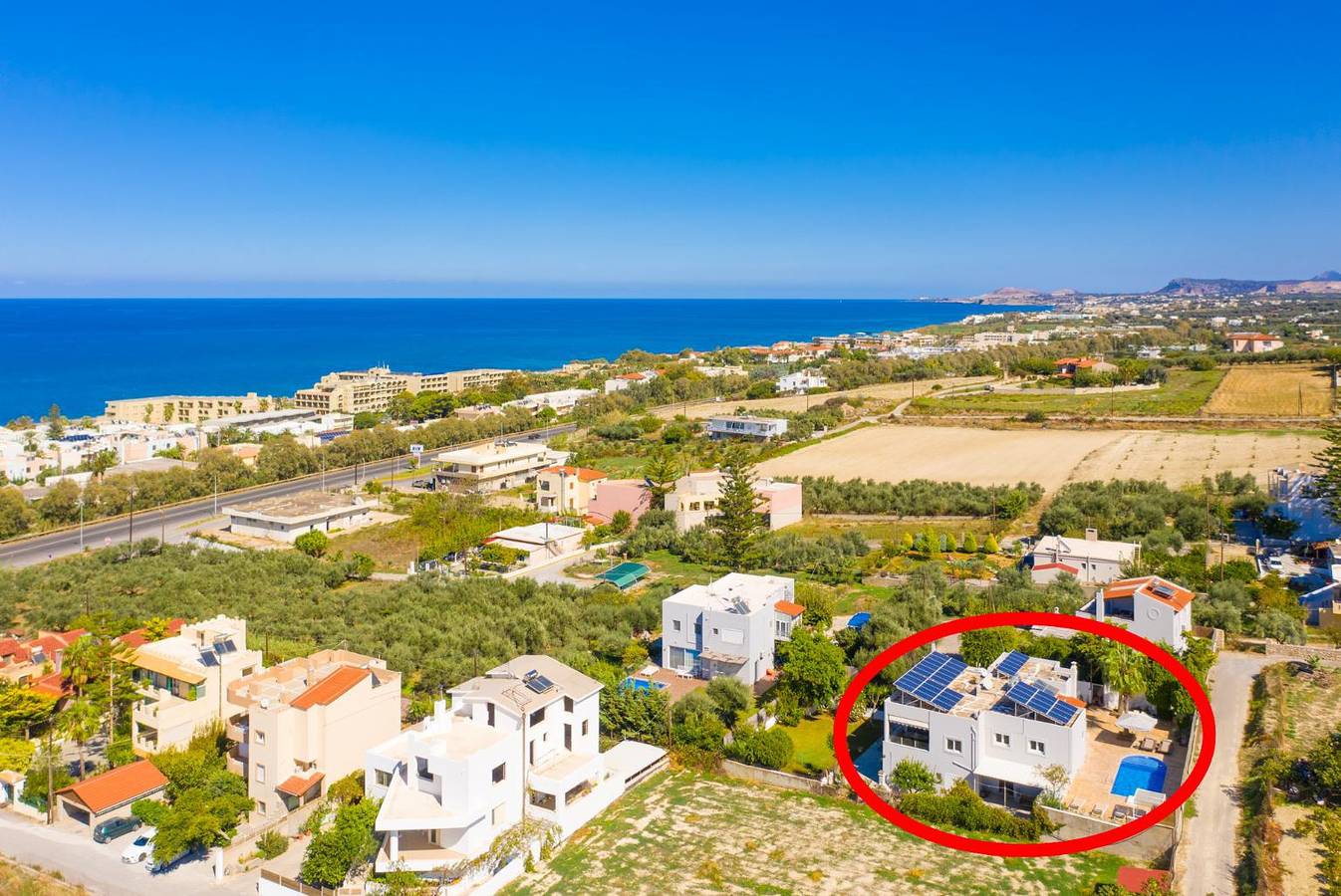 Villa för 8 Personer med havsutsikt in Rethymno region
