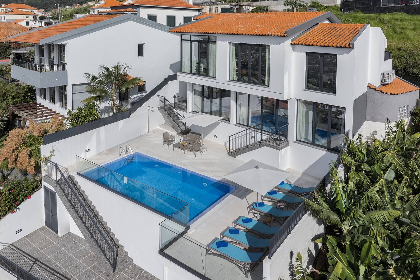 A balcony over Funchal and sea | Monte White House in Monte (Madeira), Madeira