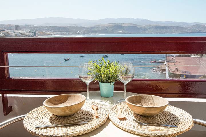Apartamento entero, Casa de vacaciones "Studio con vistas al océano 40" con vistas al mar, terraza y Wi-Fi in La Isleta, Las Palmas de Gran Canaria