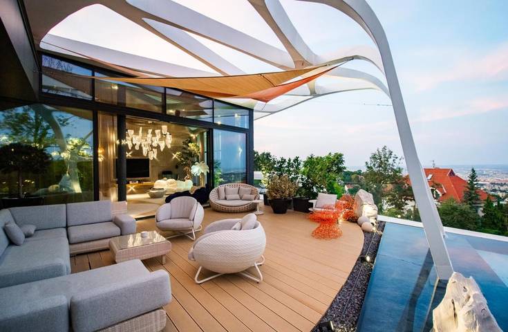 Location de vacances pour 8 personnes, avec jacuzzi et jardin ainsi que piscine et sauna à Budapest - 4