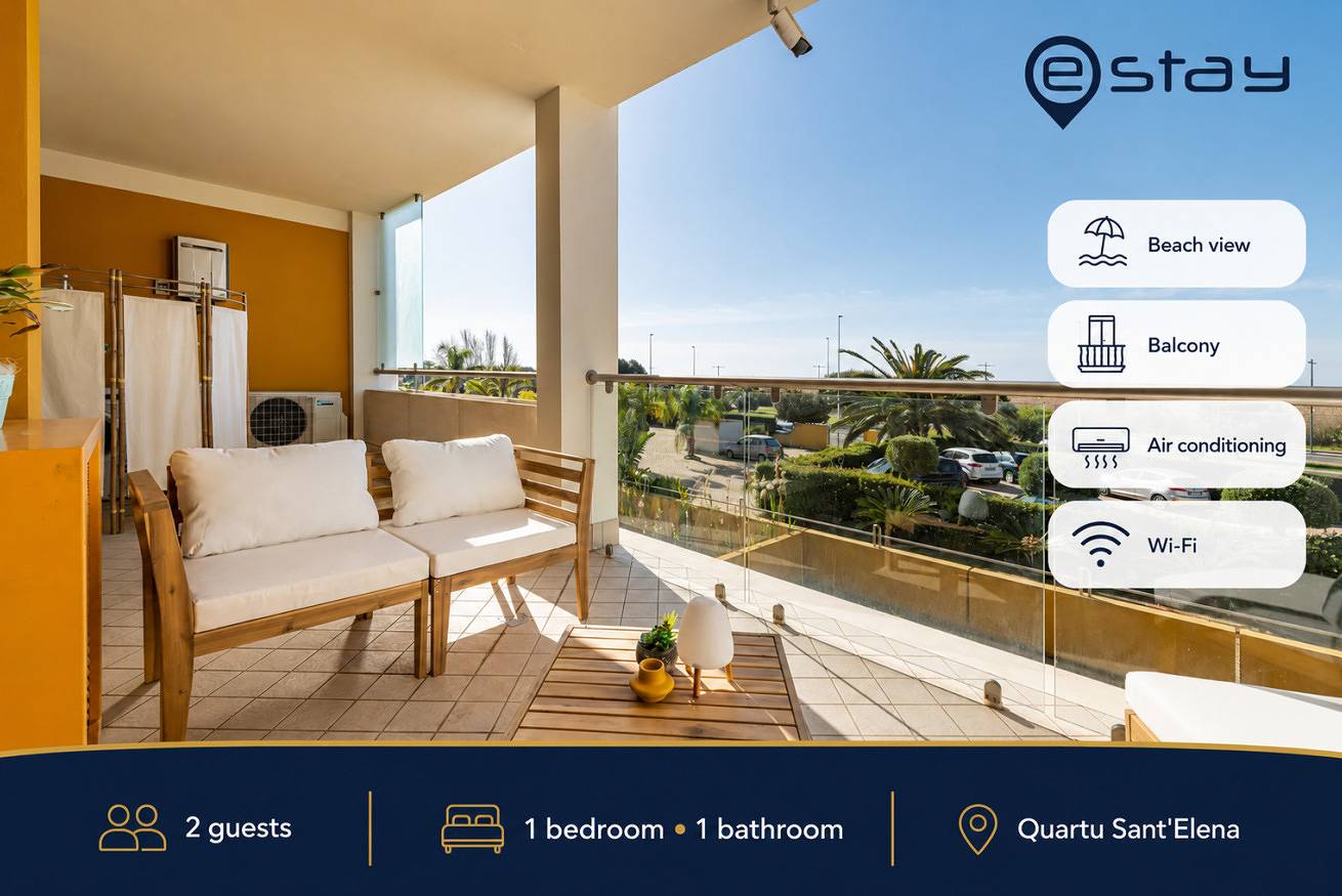 Appartement entier, Appartement de vacances pour 2 personnes avec balcon/terrasse in Quartu Sant'Elena, Campidano