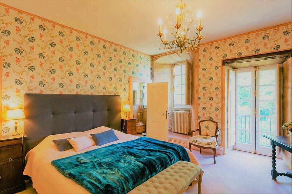 Château perché à 25m au-dessus de la rivière, piscine & parc, option cuisinière in Thonac, Périgord Noir