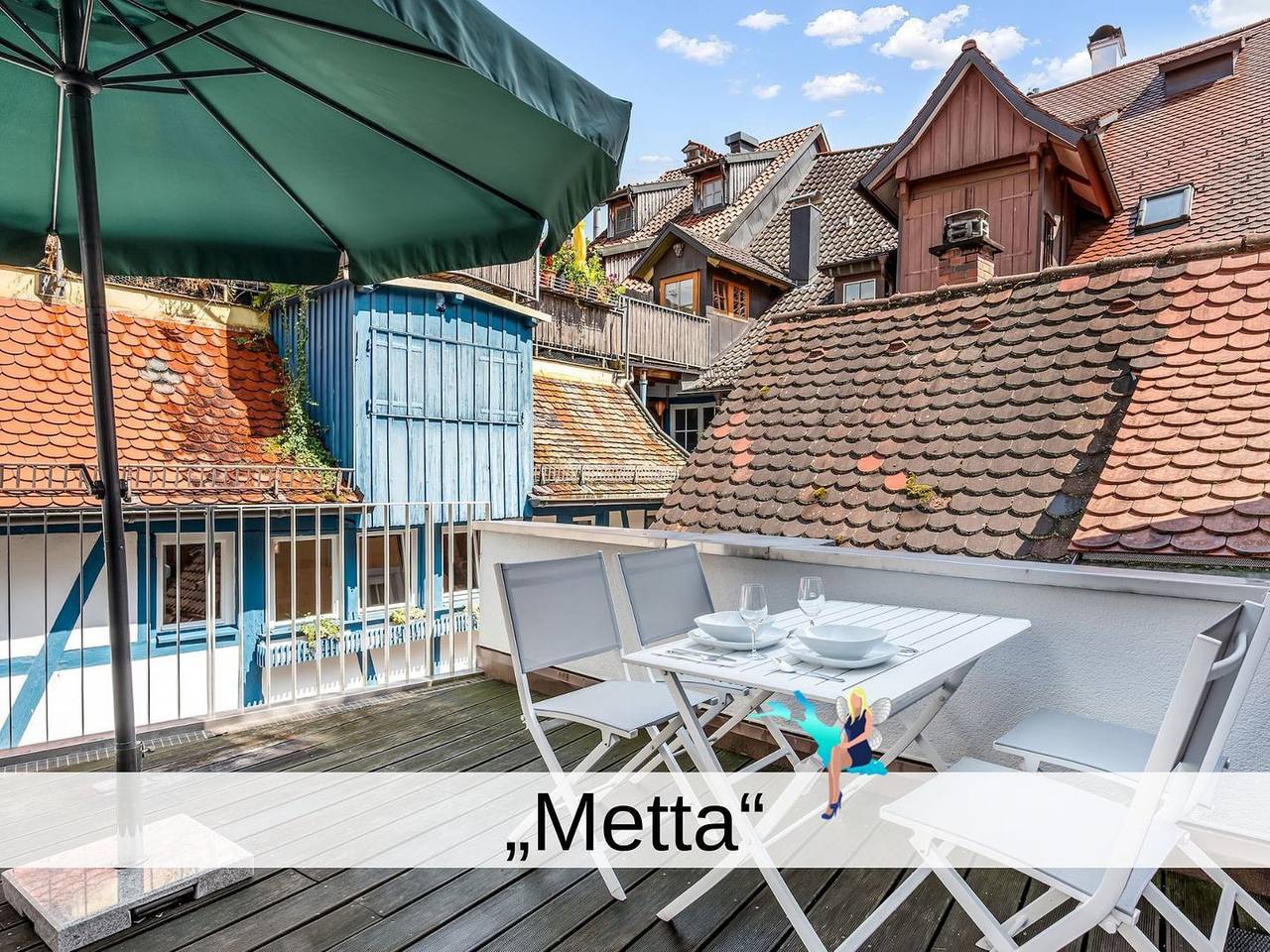 Ganze Wohnung, Ferienwohnung Metta - hochwertig sanierter Altbau mit Terrasse auf der Insel in Lindau, Bayerisch Schwaben