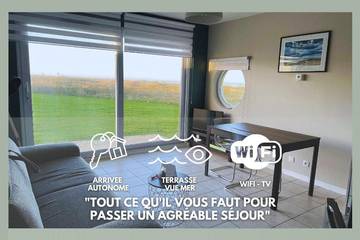 Ferienwohnung für 2 Personen, mit Ausblick und Garten in Wimereux