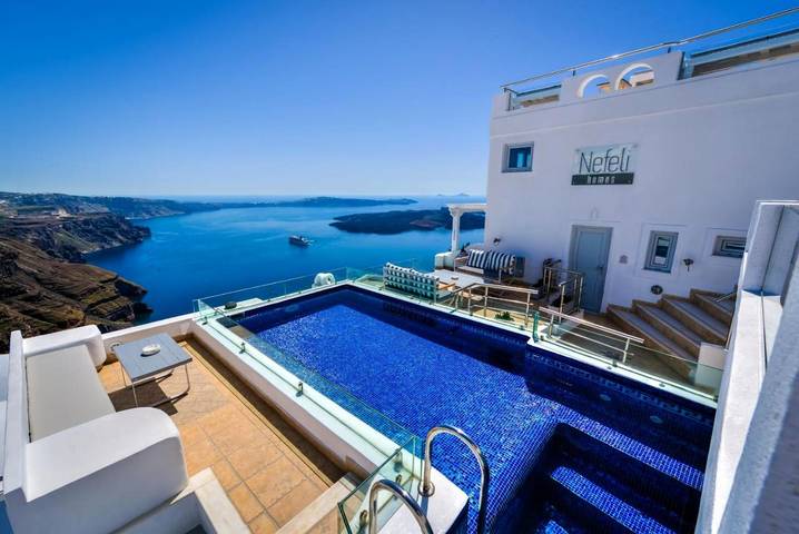 Apartamento para 2 personas, con terraza y piscina en Imerovigli