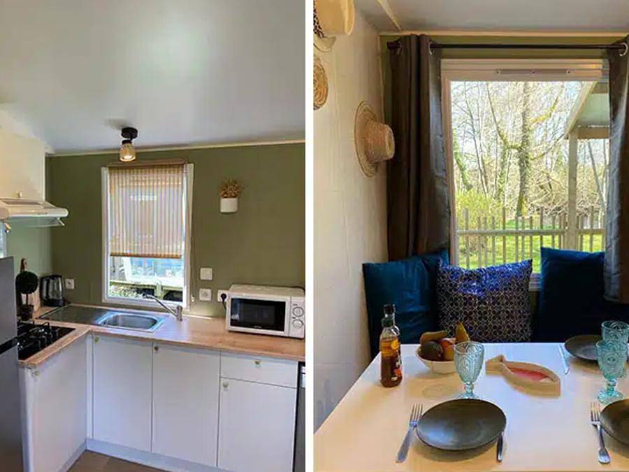 Camping Brantôme Peyrelevade - Mobilhome 4 personnes - Le Chêne (2 chambres) - Bord Riviere - Rénové 2024 in Brantôme en Périgord, Périgord Vert