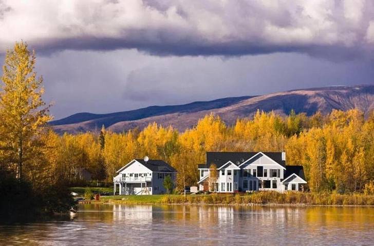 Ferienhaus für 8 Personen, mit Ausblick und Seeblick sowie Balkon in Alaska
