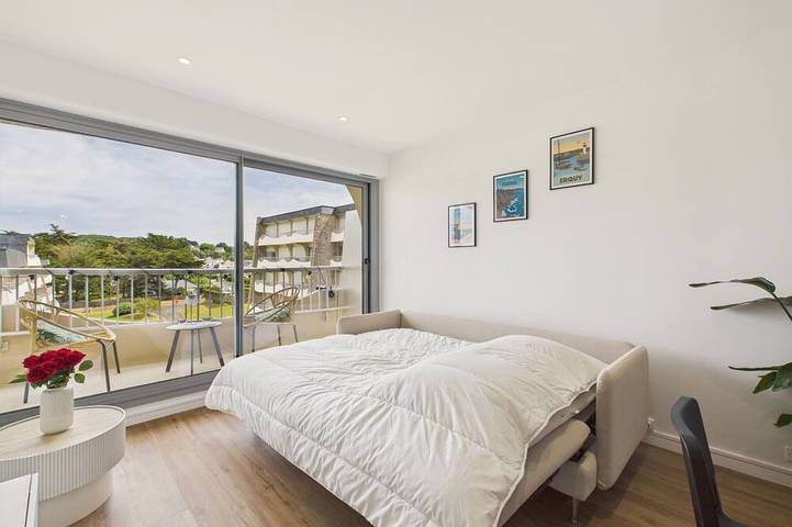 Ganze Wohnung, Meerblick für 2, Strand 100 m in Caroual, Erquy