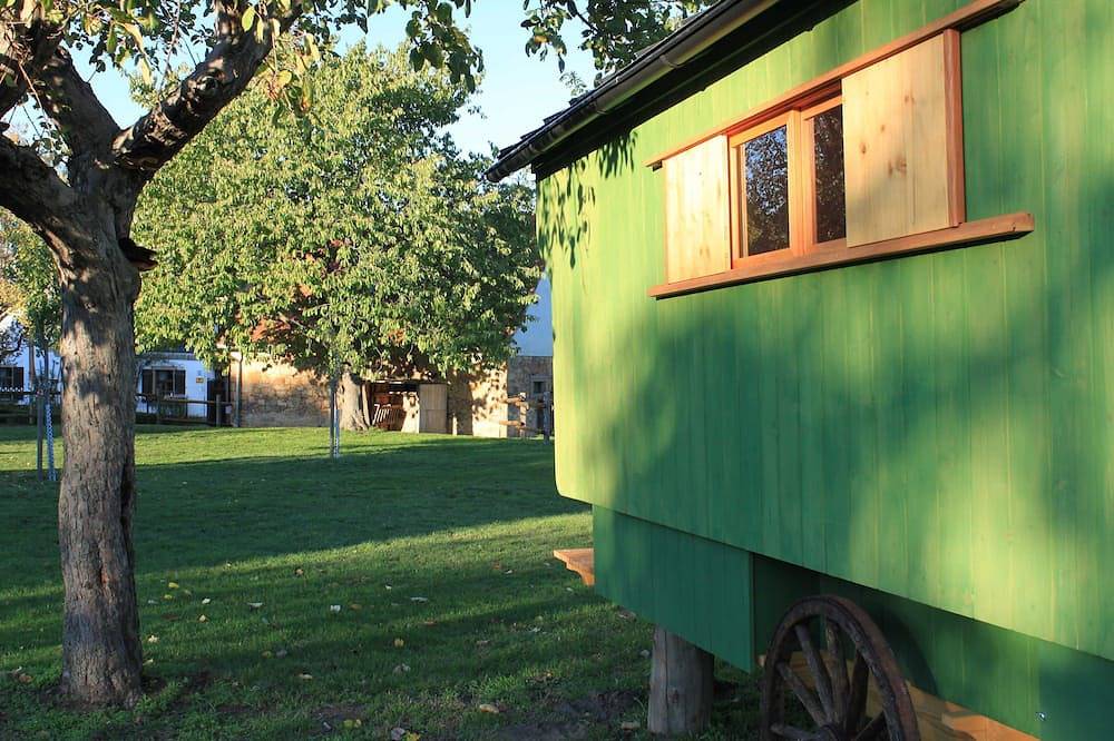 Schäferwagen blau - Schäferwagen im Leipziger Neuseenland in Borna, Leipzig und Umgebung