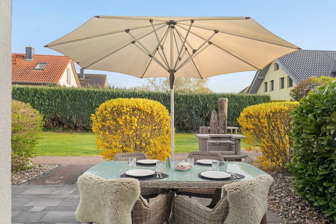 Apartamento inteiro, Apartamento com terraço privado, jardim, Wi-Fi e sauna em Kägsdorf – 48 m², vista jardim in Bastorf, Neubukow-Salzhaff