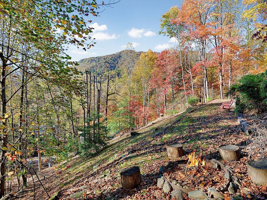 Decorated Christmas log cabin with mountain View, Hot Tub, Pool Table, sleeps 10 in Blue Ridge Parkway, Maggie Valley