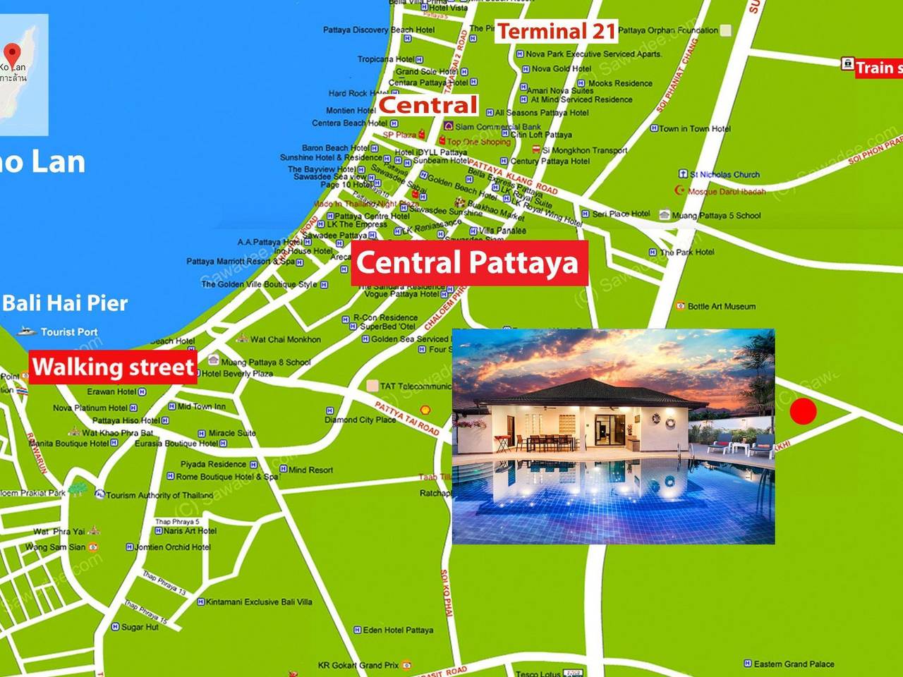 Villa Sabai in der Nähe von Meer und Zentrum in Pattaya, Province de Chonburi