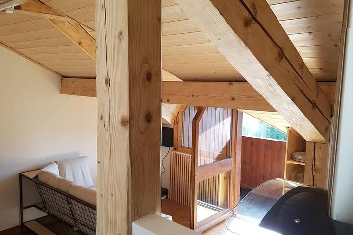 Appartement de vacances pour 2 personnes, avec sauna ainsi que terrasse et vue