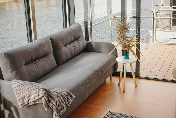 Boot für 4 Personen, mit Terrasse und Ausblick in den Masuren