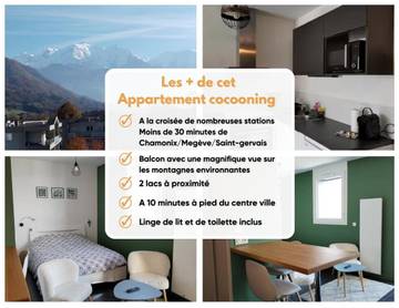 Gîte pour 2 personnes, avec vue et balcon à Sallanches