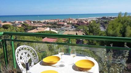Gîte pour 5 personnes, avec jardin et vue, adapté aux familles dans Leucate-Plage