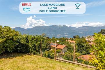 Ferienwohnung für 4 Personen, mit Pool und Ausblick sowie Seeblick und Garten in Brezzo di Bedero