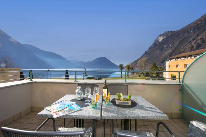 Vakantieappartement voor 4 personen, met uitzicht op het meer en terras, met huisdier in Gemeente Porlezza