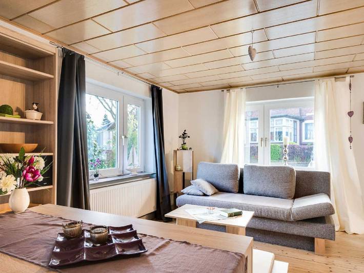 Ferienwohnung für 2 Personen, mit Garten und Terrasse, kinderfreundlich in der Geltinger Birk