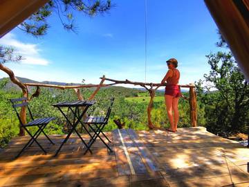 Tente pour 2 personnes, avec vue et jardin dans les Pyrénées-Orientales