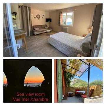 Gîte pour 2 personnes, avec terrasse et vue à Èze