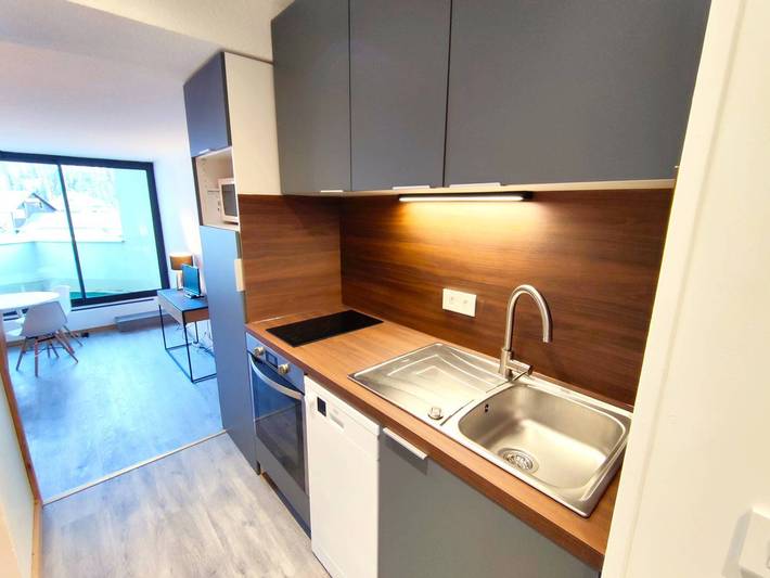 Appartement entier, Appartement Rénové 2P avec Balcon Sud, Front de Neige, au Pied des Pistes in Isola 2000, Isola