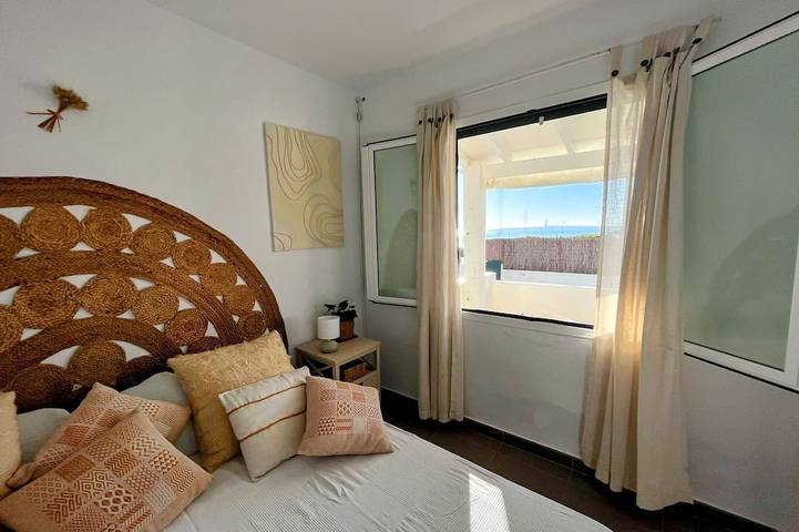 Villa bohème, vue mer, plage à 100 m, 2 chambres, Clim in Punta Prima, Sant Lluís