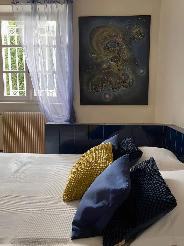 Guest Room 'La Chambre Bleue' with Mountain View, Shared Terrace and Wi-Fi in Turckheim, Colmar region