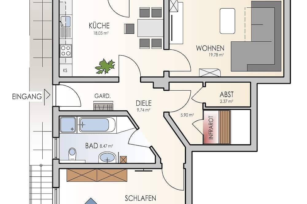Ganze Wohnung, 4-Sterne-Ferienwohnung für max. 3 Erwachsene + Kleinkind in Altenkirchen & Umgebung