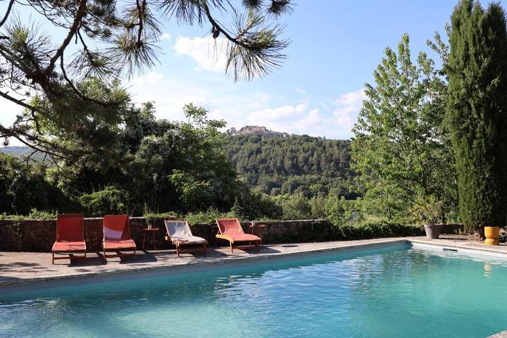 Chambre d’hôte pour 2 personnes, avec Terrasse et Jardin ainsi que Piscine et Vue