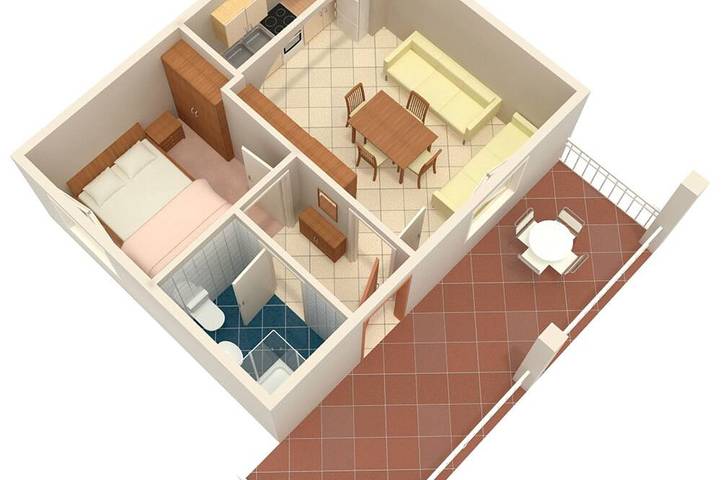 Apartamento de vacaciones para 4 personas, con terraza - 1
