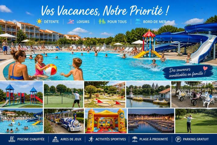 Appartement de vacances pour 4 personnes, avec piscine et vue sur le lac ainsi que vue et jardin, adapté aux familles