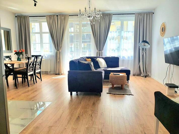 Apartament wakacyjny dla 6 osób, z balkon i widok w Elbląg