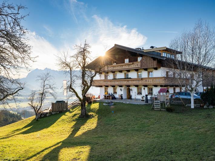 Ferienwohnung für 2 Personen, mit Balkon und Garten sowie Ausblick in Kössen