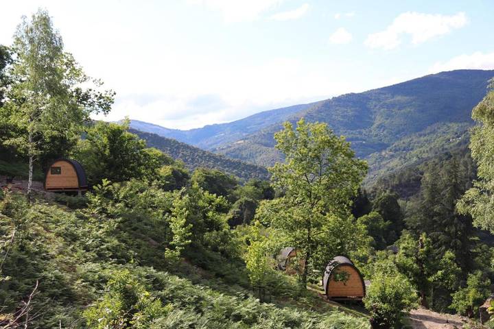 Camping pour 5 personnes, avec Terrasse ainsi que Jardin et Vue