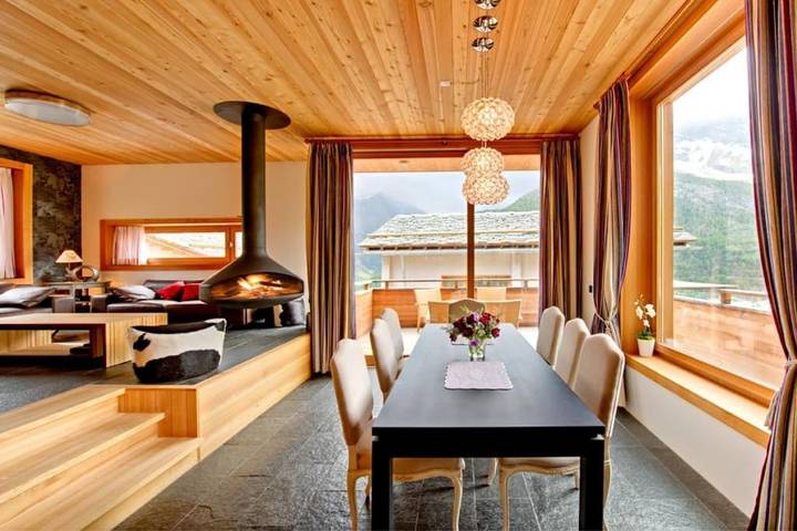 Chalet für 9 Personen, mit Balkon und Terrasse sowie Garten und Sauna in Saas-Fee