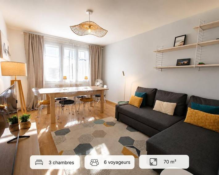 Gîte pour 6 personnes, avec Balcon et Vue à Seyssinet-Pariset