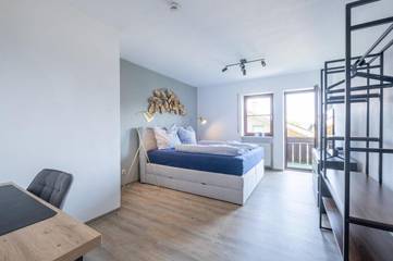 Ferienwohnung für 5 Personen, mit Seeblick und Balkon sowie Ausblick am Ammersee