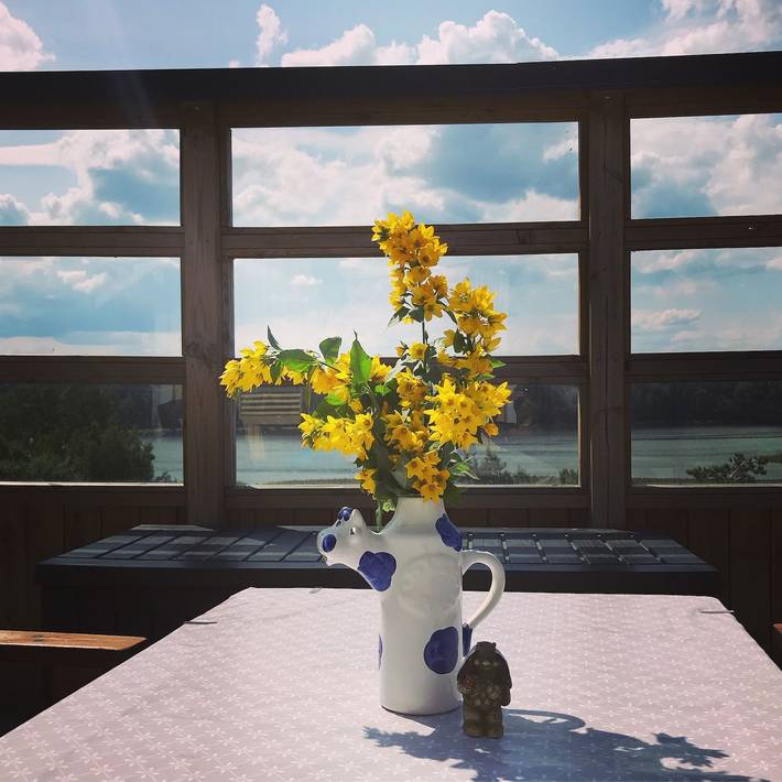 Schönes Ferienhaus mit Blick über den See Glan in Finspang, Östergötland