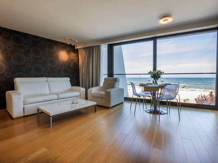 Ferienwohnung für 4 Personen, mit Kinderpool und Ausblick sowie Sauna und Pool, mit Haustier in Kolberg