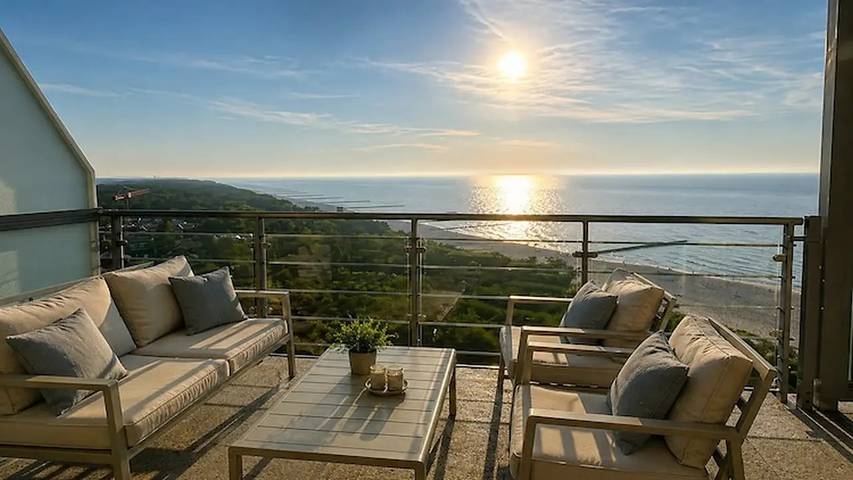 Apartament wakacyjny dla 5 osób, z balkon w Dziwnówek