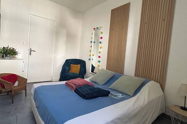 Ganze Wohnung, Rch 50m2 Strandzugang gesichertes Tor, 2 Schlafzimmer + Zustellbett, große Terrasse WLAN & Klimaanlage in Palavas-les-Flots, Mittelmeerküste (Frankreich)