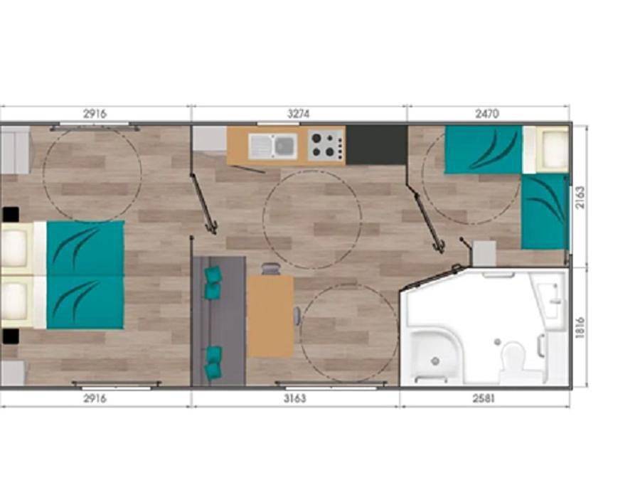 Camping Paradis - Albret - Mobilhome 4 personnes - Confort+ 2 Chambres 4 Personnes Pmr in Messanges, Côte d’Argent