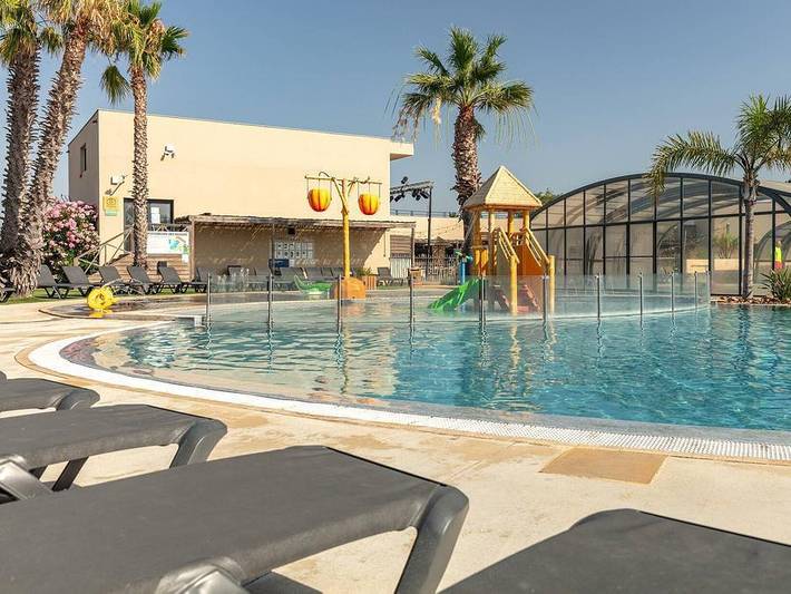 Camping les Dunes - Mobilheim 6 personen - Ultimate | 3 Zi. | 6 Pers. | Erhöhte Terrasse | 2 Bäder | Klimaanlage | Tv in Torreilles, Côte d'Améthyste