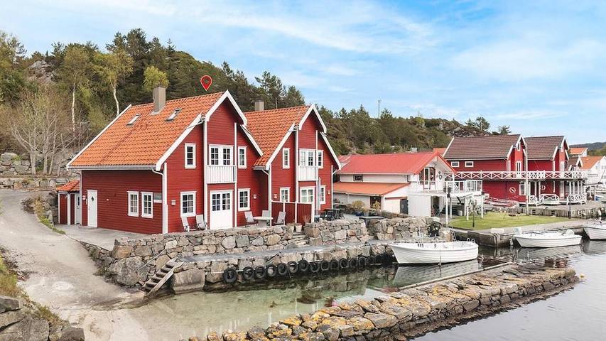 Ferienhaus für 10 Personen, mit Terrasse und Ausblick in Bokn