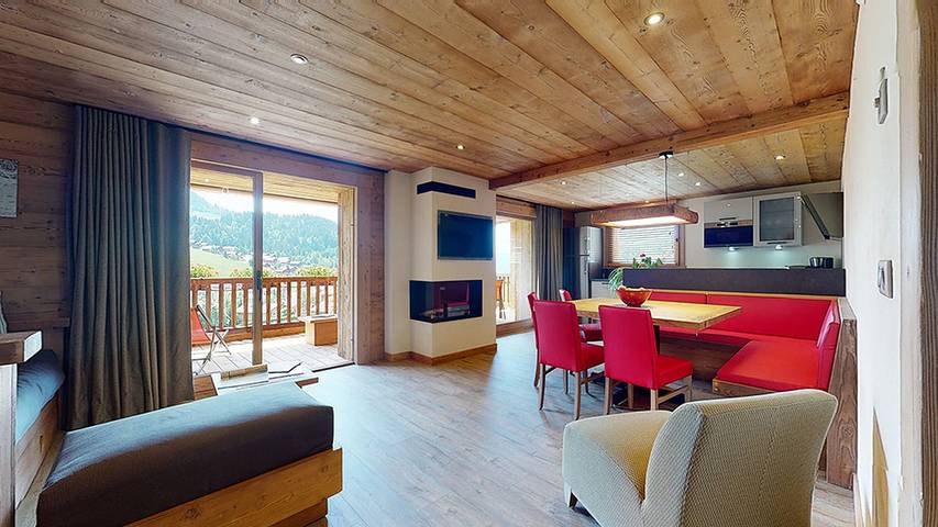 Chalet pour 6 personnes, avec balcon ainsi que vue et sauna dans Chinaillon